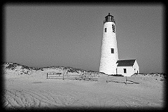 Great Point Lighthouse Tower on Nantucket Island -Gritty Look